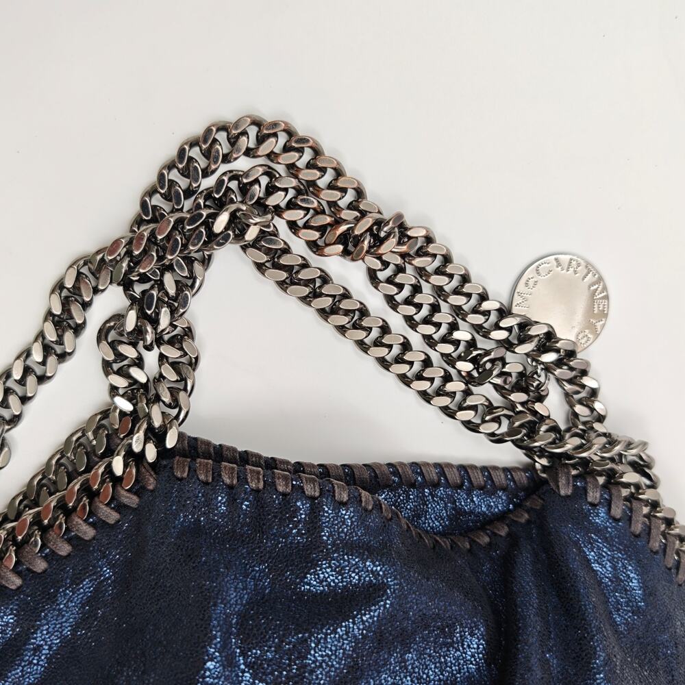 Stella McCartney Falabella Metallic Faux Suede Chain Tote Bag - Picture 7 of 12